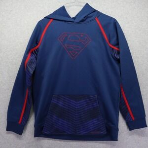 Six Flags Hoodie Boys Youth XL Superman Pullover Sweatshirt Blue Long‎ Sleeve